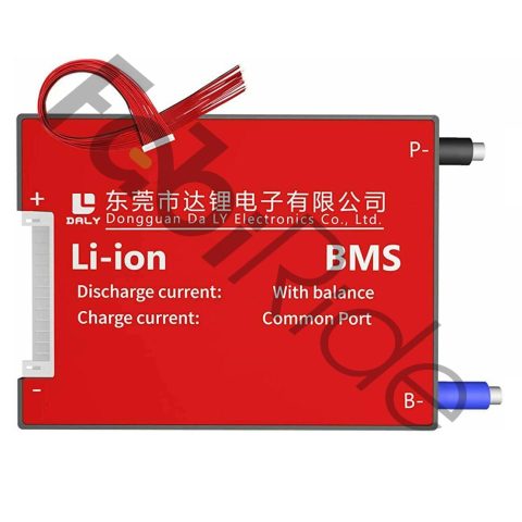 Carte de protection BMS 16S 60V 40A à port commun C− vue de dessus