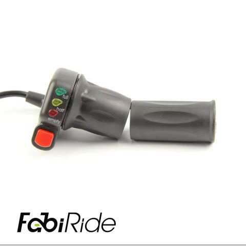 Poignée d'accélérateur demi-tour 36V avec indicateur LED et bouton pour vélo électrique