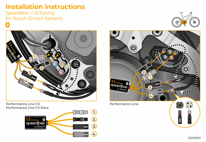 SpeedBox 1.1 B.Tuning prijungimas prie Bosch Performance Line CX Smart System pavaros bloko